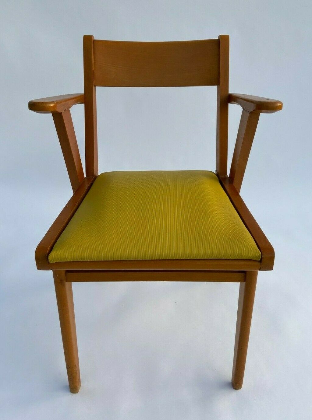 3 french design chairs chene light red yellow green 1960