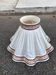 Vintage pleated scalloped lampshade — Cream fabric & floral embroidered trim