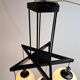 Mid century hanging lamp with 5 white bols, 1970s