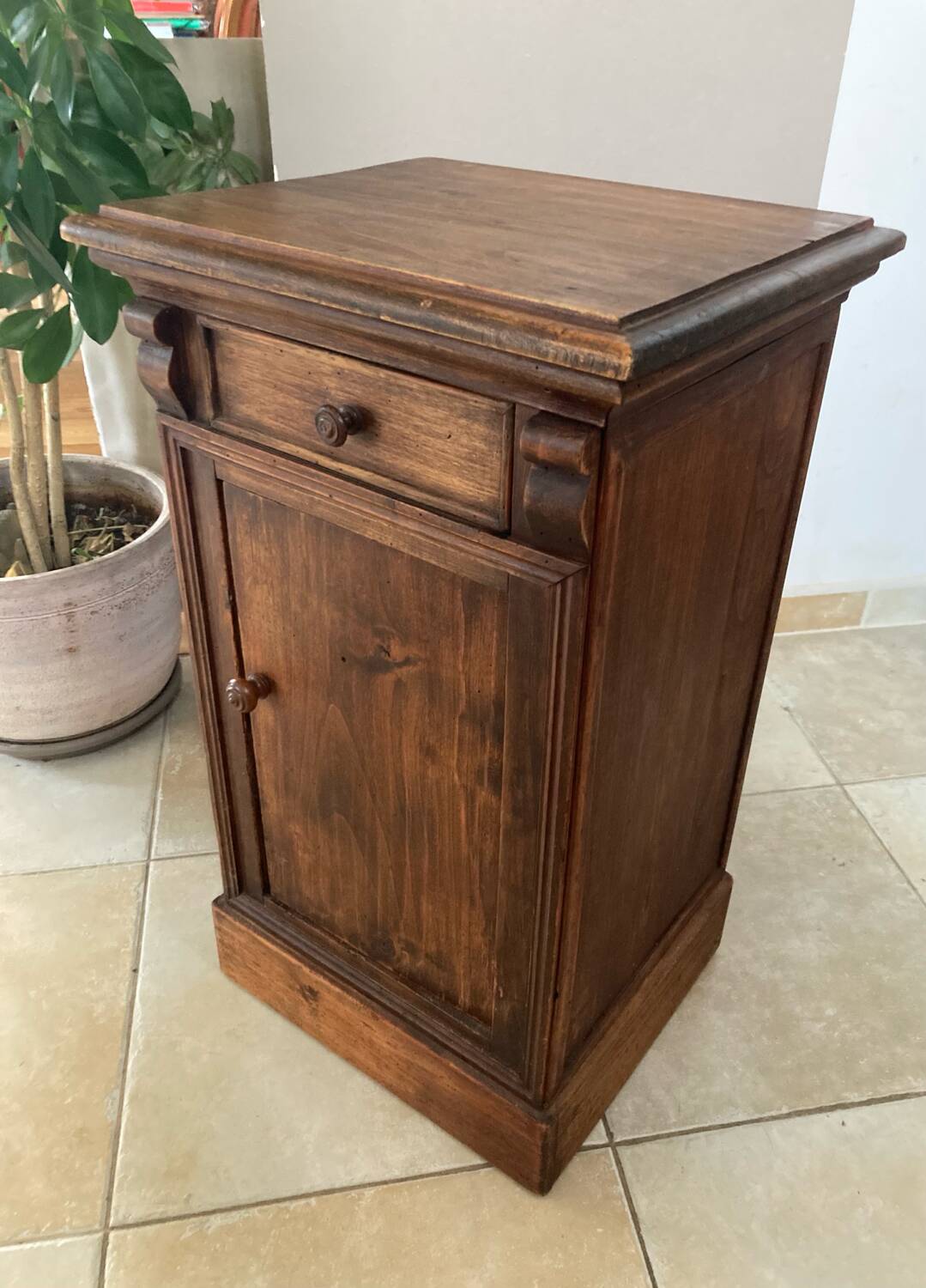 19th century solid wood bedside table