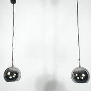 Ensemble de deux suspensions Targetti chromée des années 70