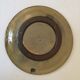 Green ceramic plate signed vintage
