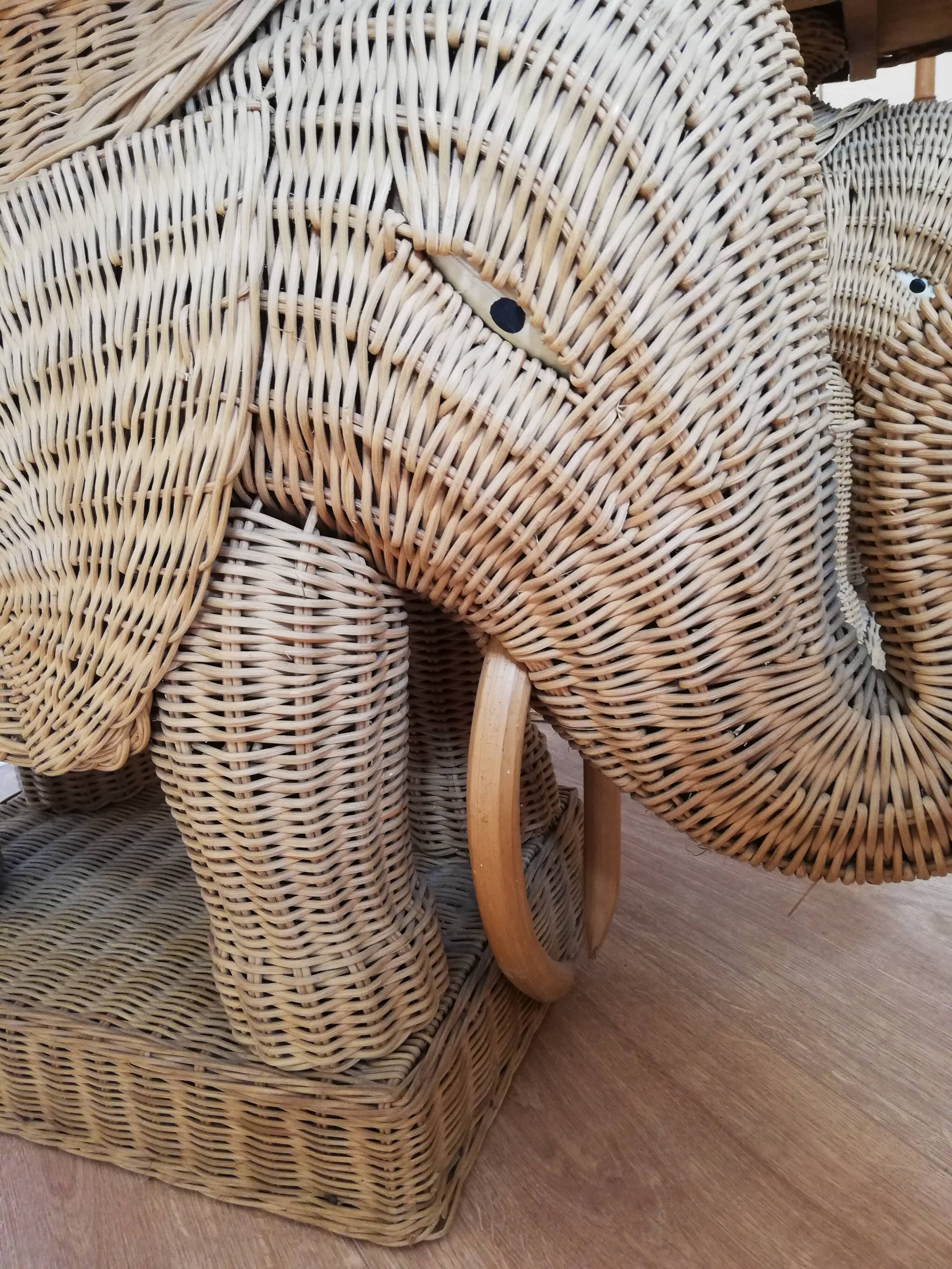 Pair of rattan sofa ends or elephant bedside tables