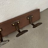 Old  school wall coat rack with 20 hooks, completely restored