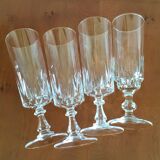 Set 12 flutes with crystalline cut champagne