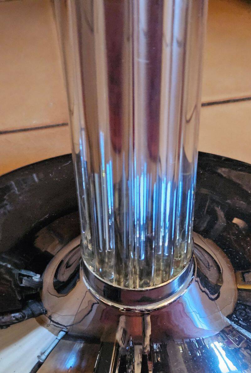 G. frattini pour relco lampadaire vintage chrome et tiges en verre