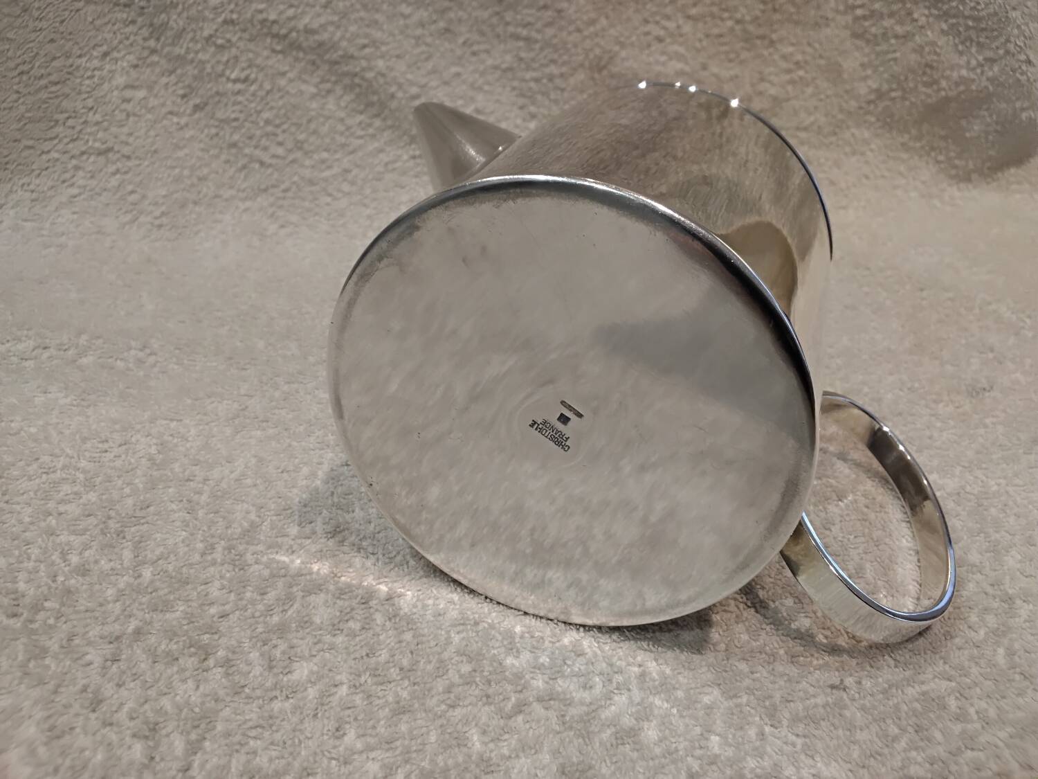 Silver metal teapot silversmith Christofle model Mercury Sabattini