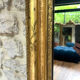 Miroir ancien Louis-Philippe 158/74cm doré à la feuille d’or,mercure
