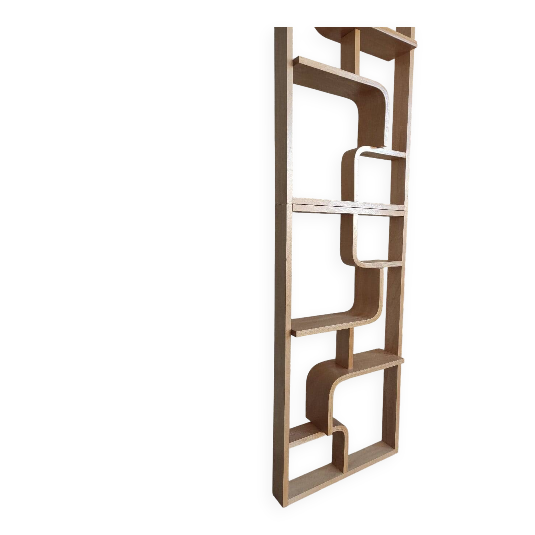 Bent plywood wall, bookcase, flowerbed, Volak by Holesov, 1960s Czechoslova