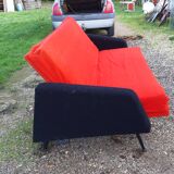 Vintage sofa red and black fabrics