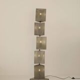 Lampadaire 5 feux mobiles Moderniste en métal perforé Circa 1980