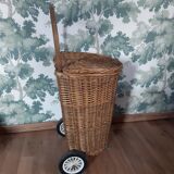 Wicker wheeled trolley