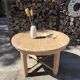 Round solid oak table with extensions, maximum 220cm.