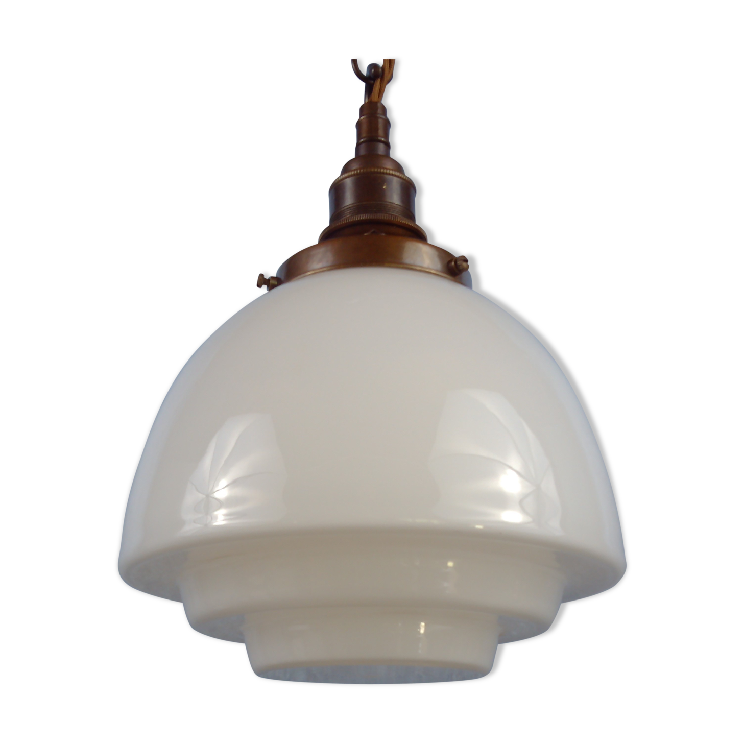 Art Deco opaline hanging lamp