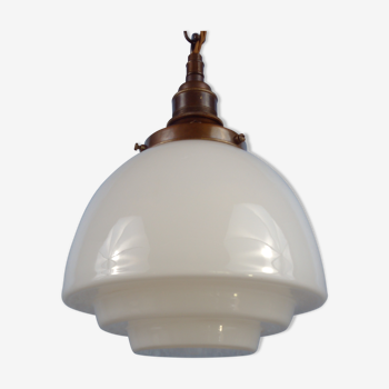 Art Deco opaline hanging lamp