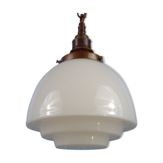 Art Deco opaline hanging lamp