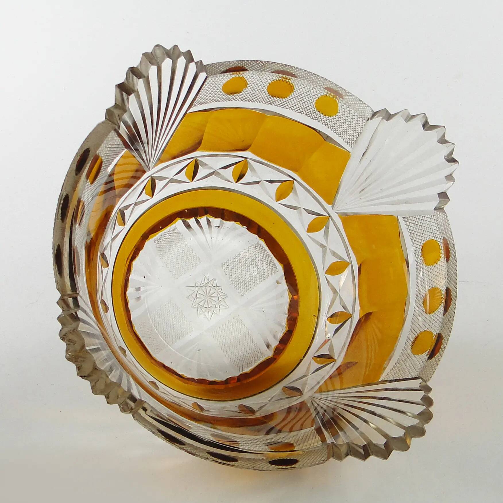 Mid-century modern fruit bowl, crystal, Poland, 1970s