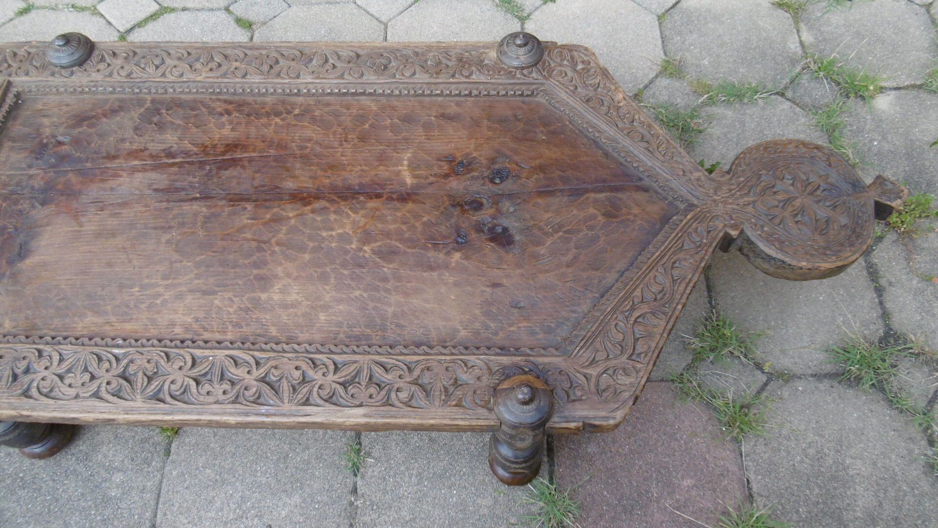 Ancient indian coffee table - massive teak