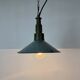 Industrial Petrol Enamel Military Pendant Lamp with Cast Aluminium Top