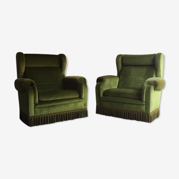 Pair of velvet armchairs Jean Prévost
