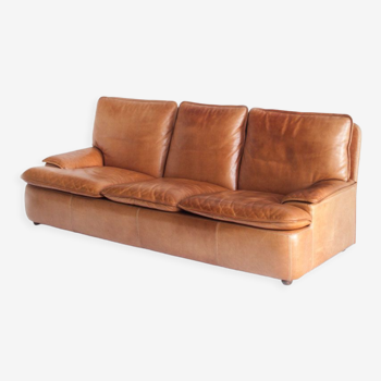 Vintage leather sofa. Belgium, 1970s