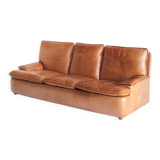 Vintage leather sofa. Belgium, 1970s