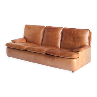 Vintage leather sofa. Belgium, 1970s