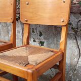 Pair of straw chairs from the 1950s