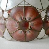 Lustre en nacre coquillages et laiton des années 60
