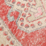 3x6 red and beige wool turkish rug 198x112cm
