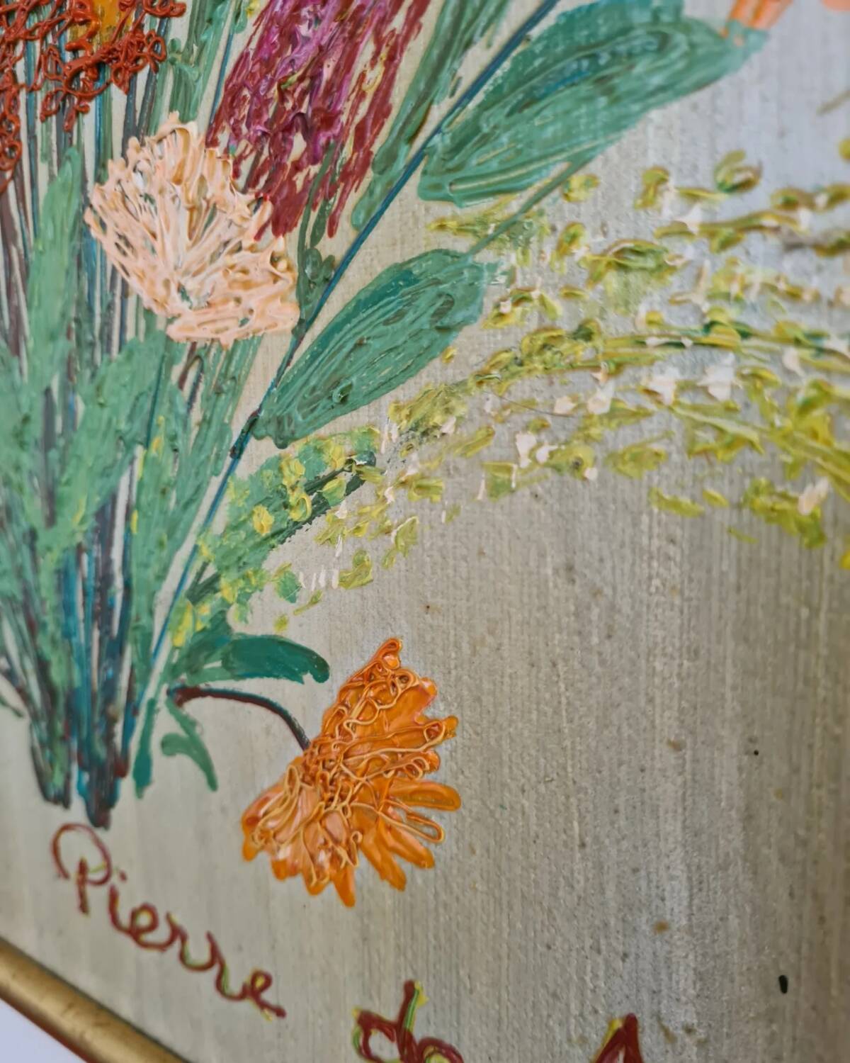 Oil on burlap and frame