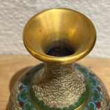 Antique vase with cloisonné enamel in brass