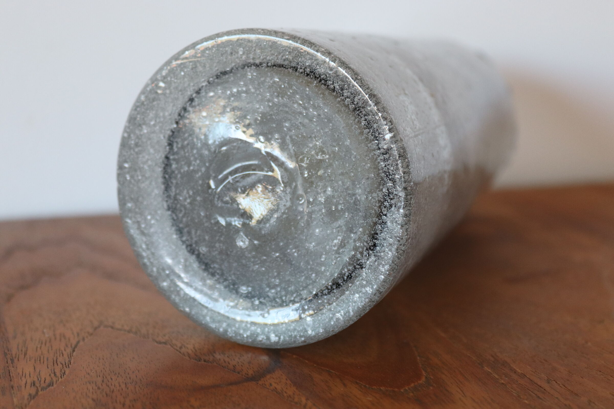 Blown bubble glass vase