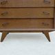 Vintage chest of drawers wood compass feet 1950s