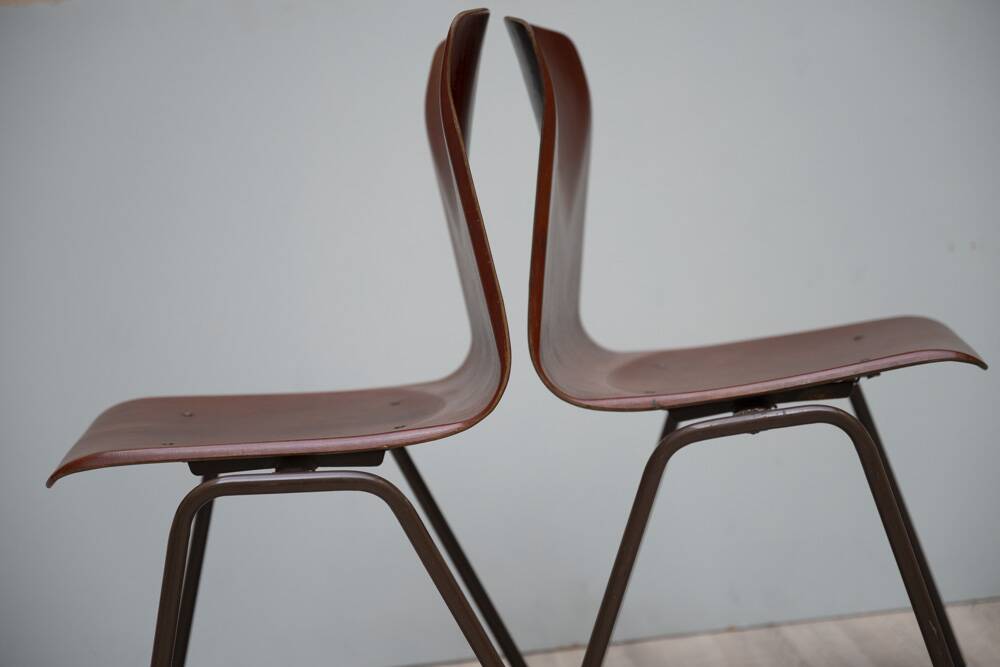 Paire de chaises pagholz 1960
