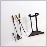 Afra & Tobia Scarpa Style Fire Tool Set - 3 Pieces & Stand