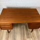 Vintage scandinavian double-sided teak desk by andreas pedersen, 60s