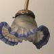 Art Deco style chandelier, bronze and glass paste tulips