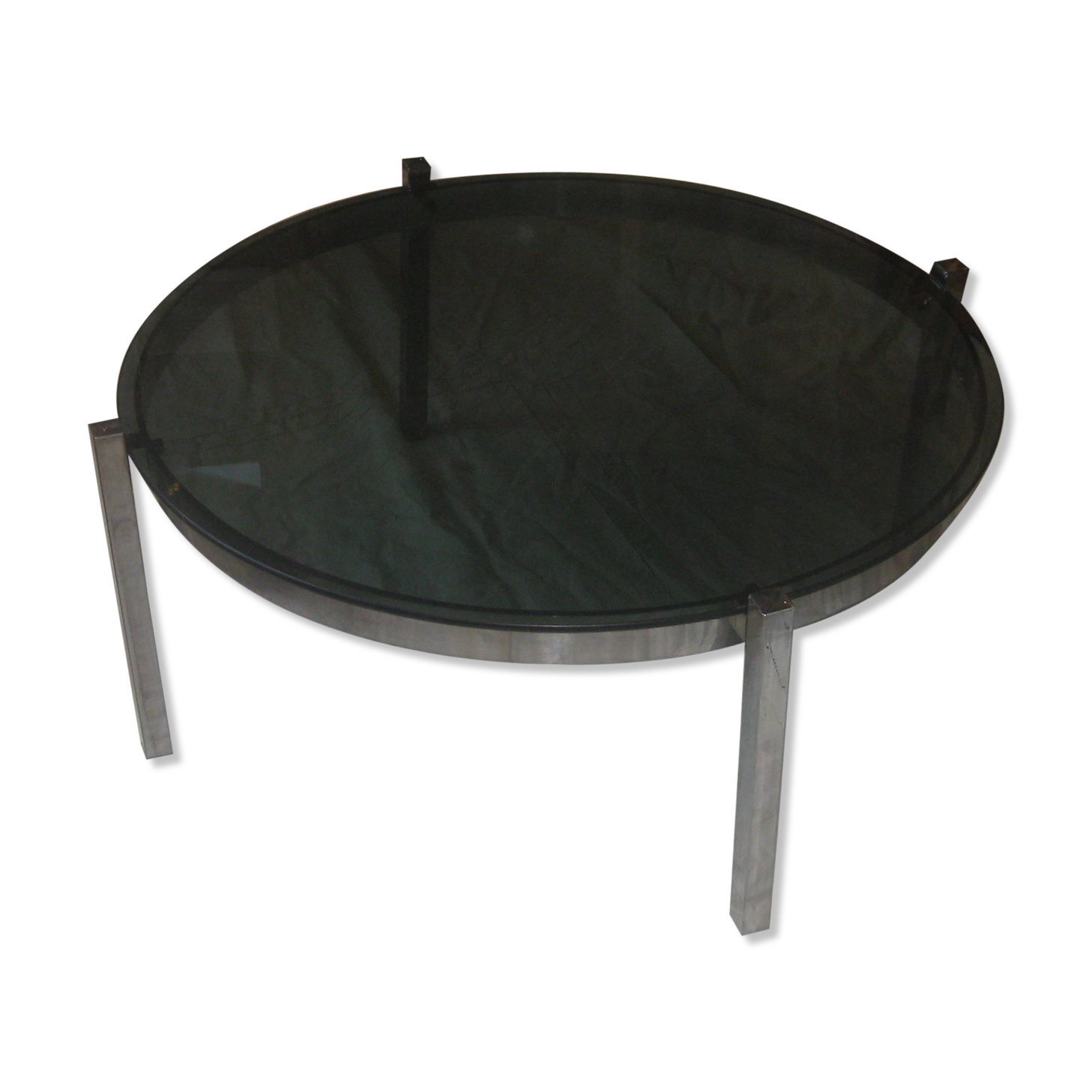 Table low glass and chrome 60 years