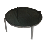 Table basse verre et chrome années 60