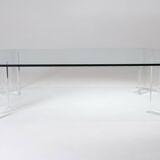 Table basse en lucite et verre, karl springer, 1970s