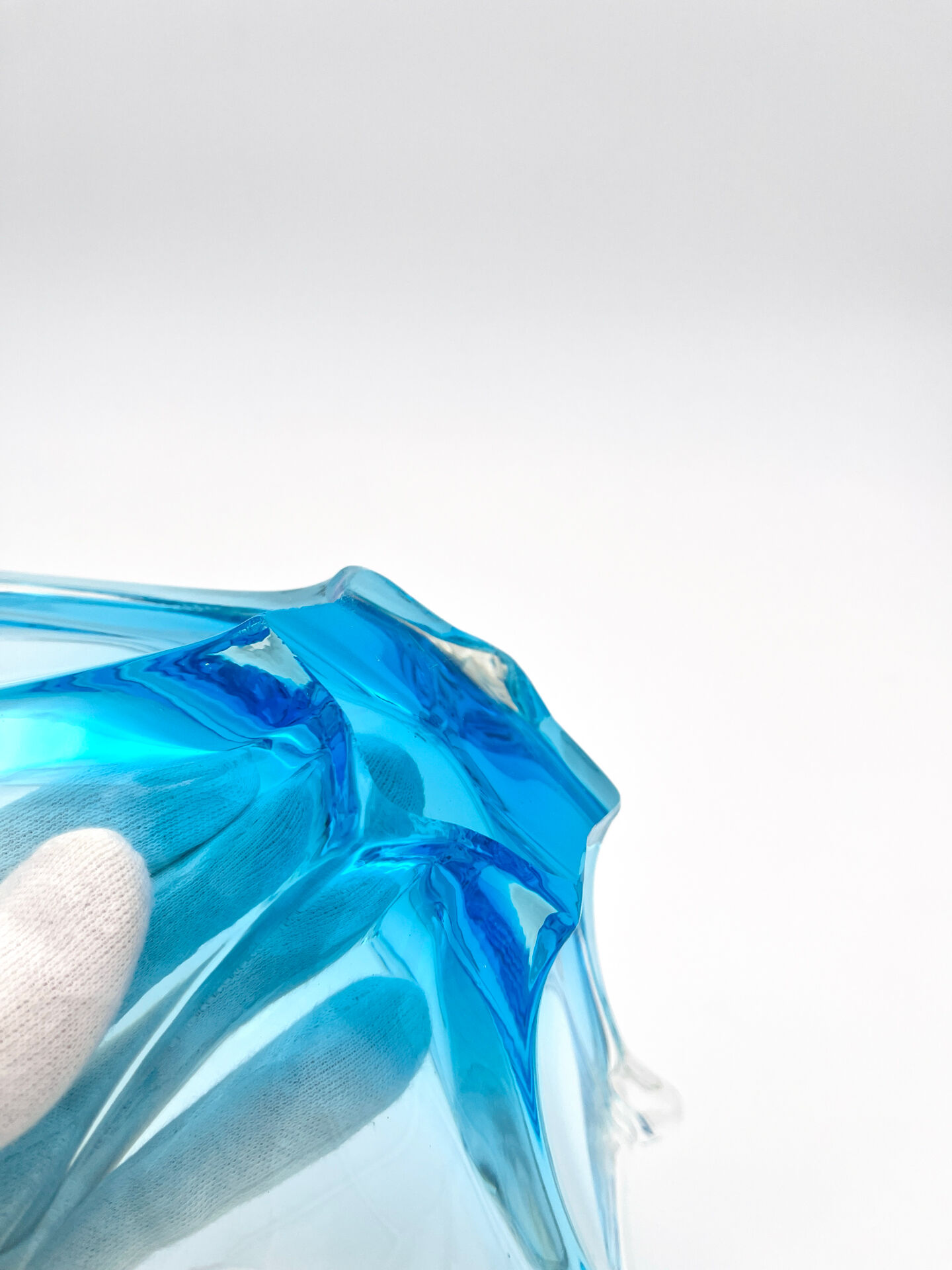 Murano Italy Deep Bowl - Organic Design Lagoon Blue