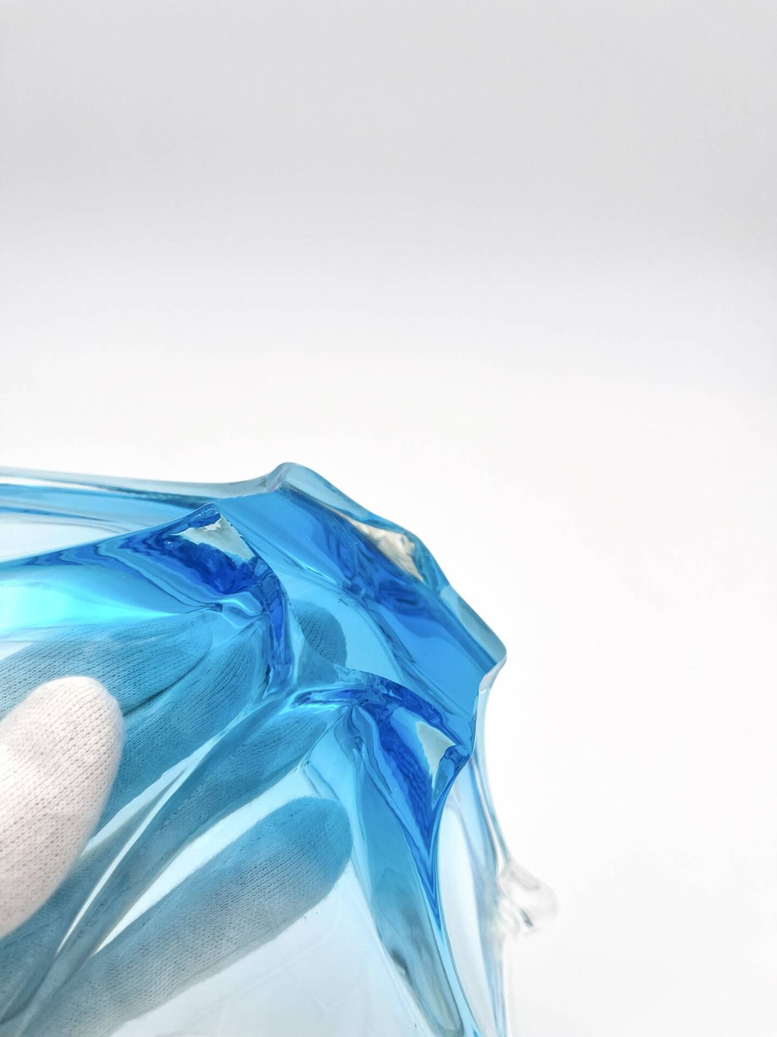Murano Italy Deep Bowl - Organic Design Lagoon Blue
