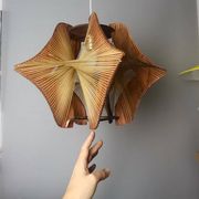 Large futuristic  wooden hanging lamp 1960s