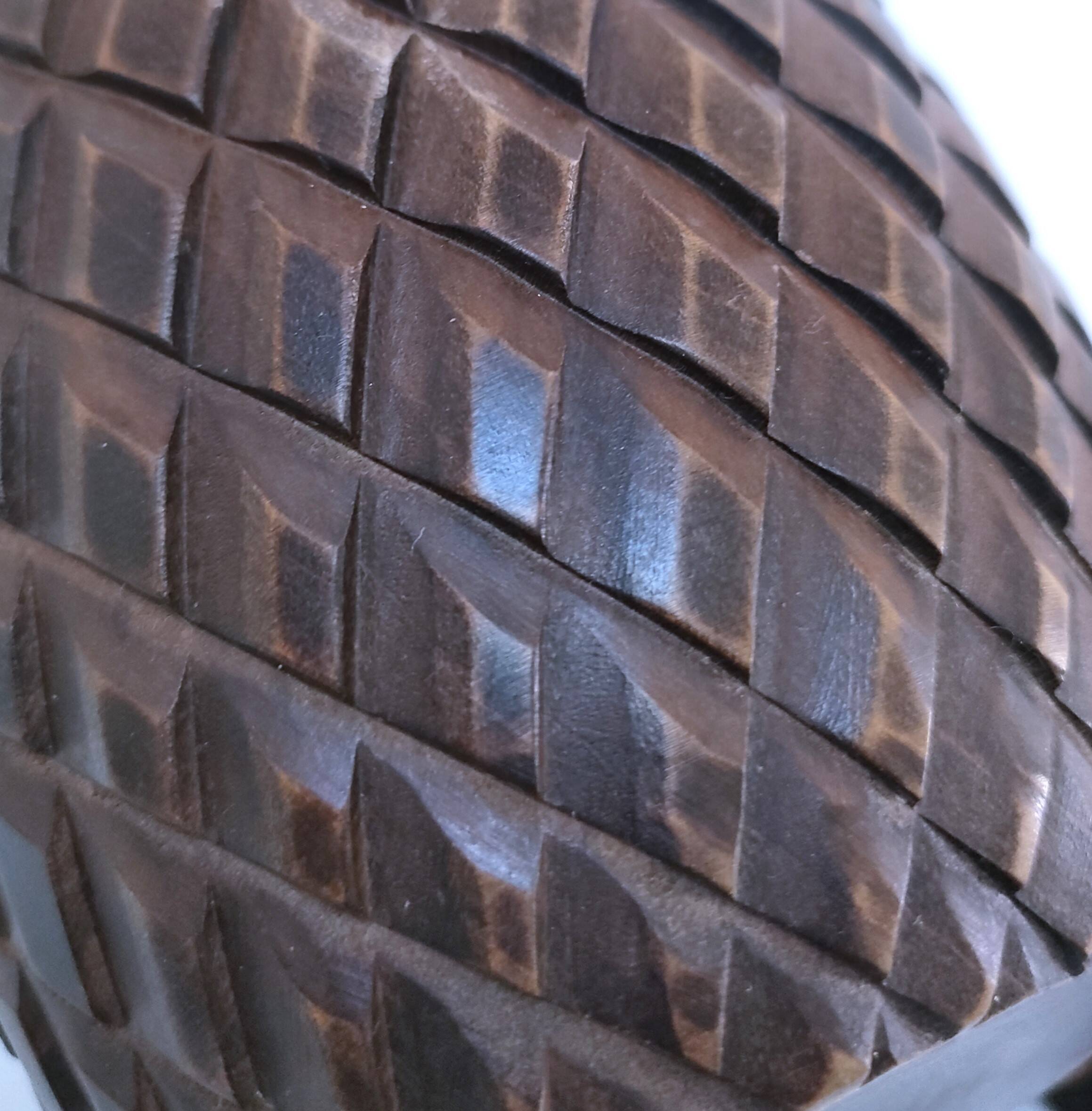 Solid vintage pine cone wood box