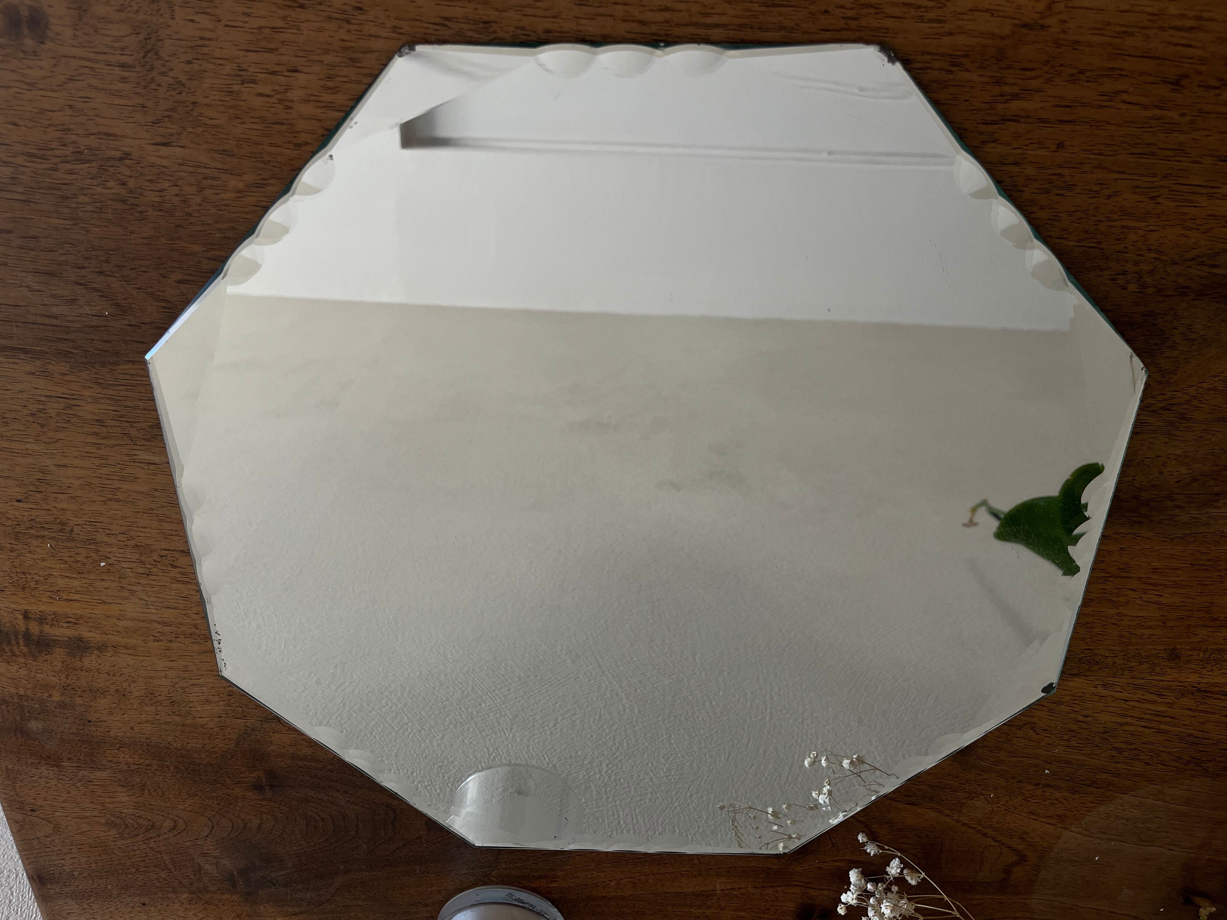 Octagonal beveled mirror 35 x 35 cm