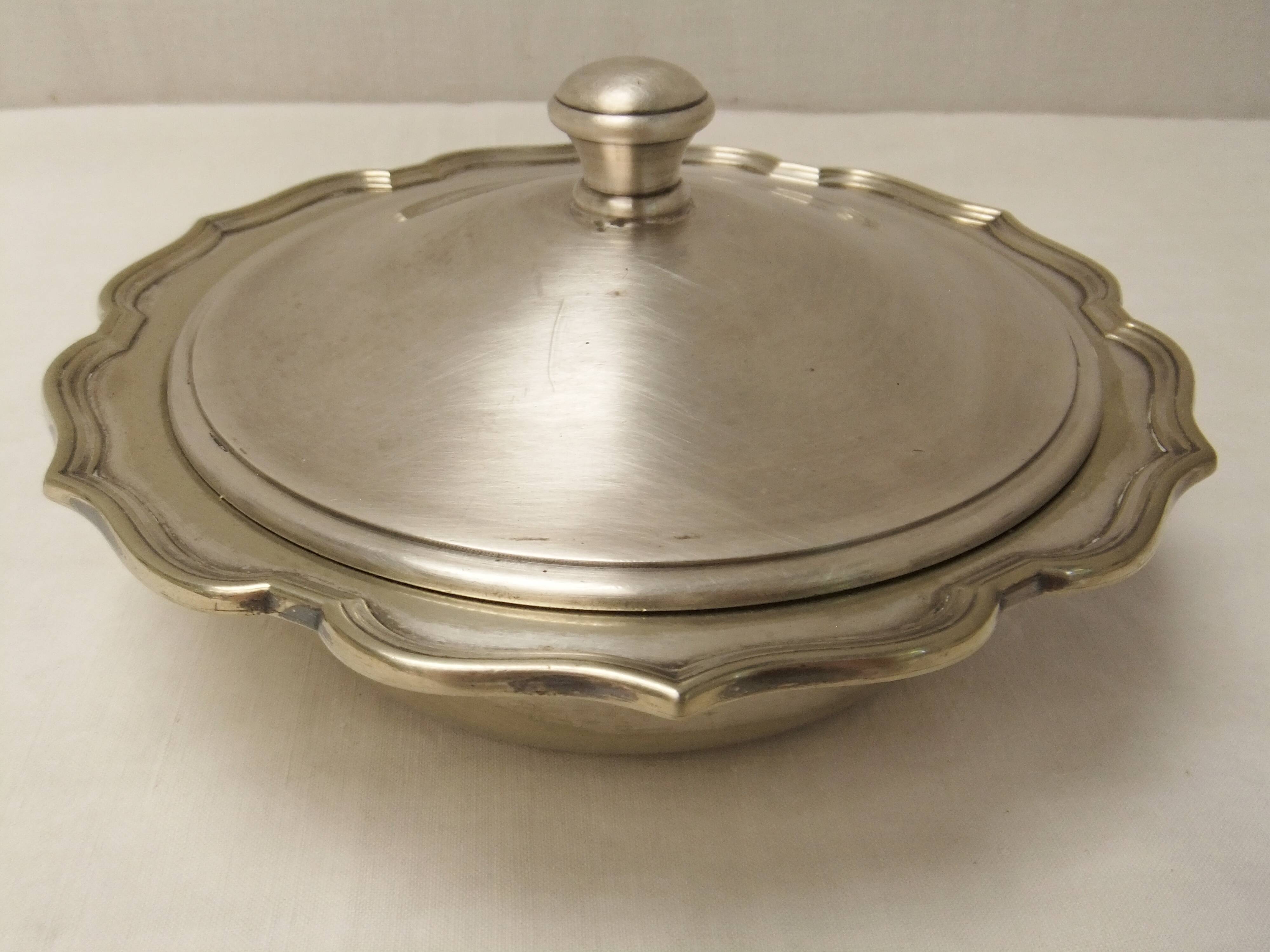 Antique silver-plated vegetable dish, tableware