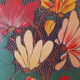Boite ronde en bois décor floral
