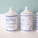 5 pots ceramic pharmacy ceramic earthenware of Longchamp