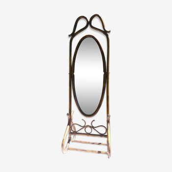 Standing Brown rattan mirror 176x56cm